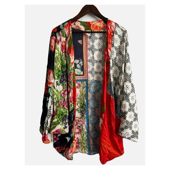Anthropologie Akemi Kin Boho Floral Patchwork Kimono Jacket - Picture 3 of 9